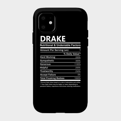 Drake Name T Shirt - Drake Nutritional and Undeniable Name Factors Gift Item Tee